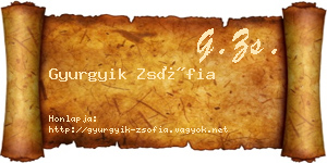 Gyurgyik Zsófia névjegykártya