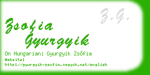 zsofia gyurgyik business card